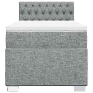 Box spring postel s matrací světle šedá 80 x 200 cm textil - obrázek 6