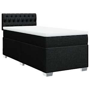 Box spring postel s matrací černá 80 x 200 cm textil - obrázek 3