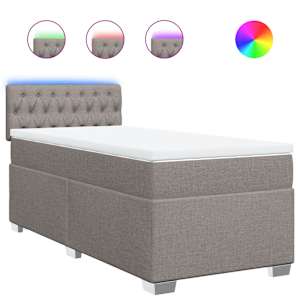 Box spring postel s matrací taupe 80x200 cm textil - obrázek 2