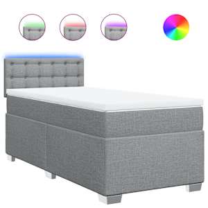 Box spring postel s matrací světle šedá 80 x 200 cm textil - obrázek 2