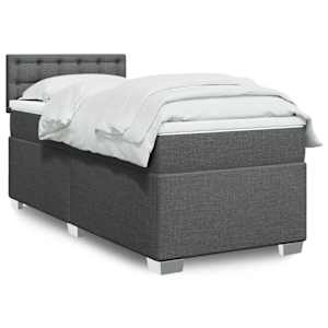 Box spring postel s matrací tmavě šedá 80 x 200 cm textil - obrázek 1