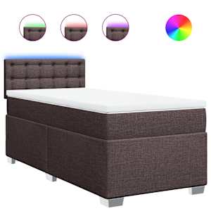 Box spring postel s matrací tmavě hnědá 80x200 cm textil - obrázek 2