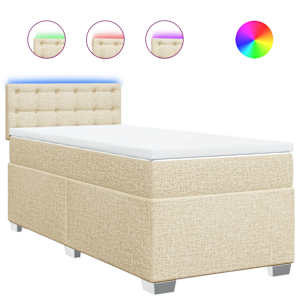 Box spring postel s matrací krémová 80 x 200 cm textil - obrázek 2