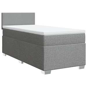 Box spring postel s matrací světle šedá 90x190 cm textil - obrázek 3