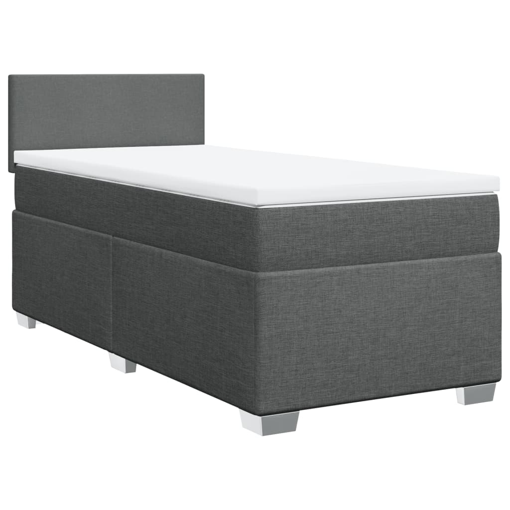 vidaXL Boxspring met matras stof donkergrijs 90x190 cm afbeelding