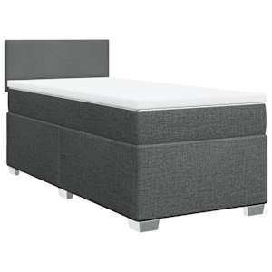 Box spring postel s matrací tmavě šedá 90x190 cm textil - obrázek 3