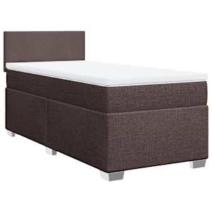Box spring postel s matrací tmavě hnědá 90x190 cm textil - obrázek 3