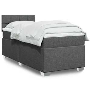 Box spring postel s matrací tmavě šedá 90x190 cm textil - obrázek 1