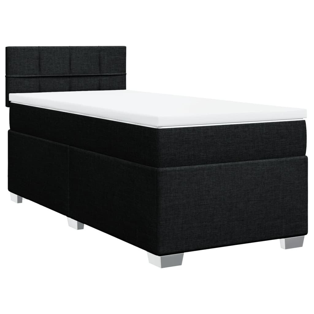 vidaXL Boxspring met matras stof zwart 90x190 cm afbeelding