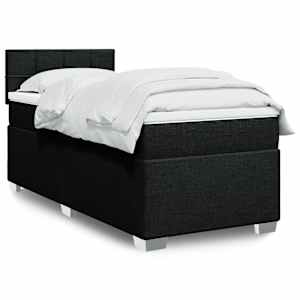 Box spring postel s matrací černá 90x190 cm textil - obrázek 1