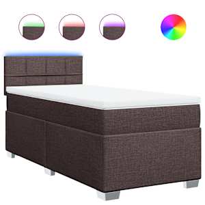 Box spring postel s matrací tmavě hnědá 90x190 cm textil - obrázek 2