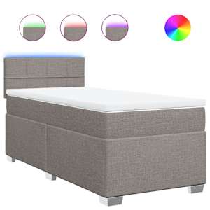 Box spring postel s matrací taupe 90x190 cm textil - obrázek 2
