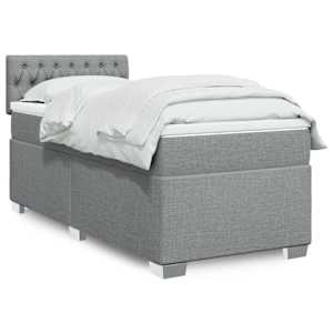 Box spring postel s matrací světle šedá 90x190 cm textil - obrázek 1