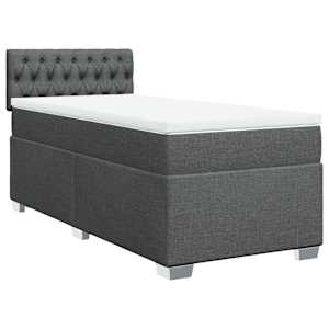 Box spring postel s matrací tmavě šedá 90x190 cm textil - obrázek 3