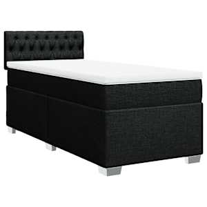 Box spring postel s matrací černá 90x190 cm textil - obrázek 3