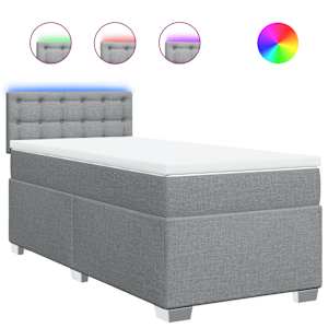 Box spring postel s matrací světle šedá 90x190 cm textil - obrázek 2