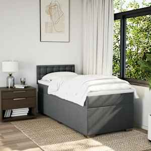 Box spring postel s matrací tmavě šedá 90x190 cm textil - obrázek 4