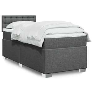 Box spring postel s matrací tmavě šedá 90x190 cm textil - obrázek 1