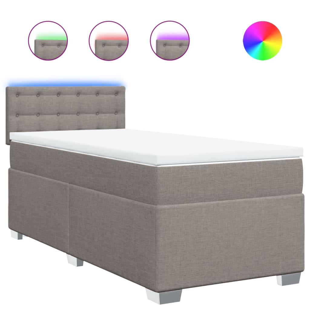 vidaXL Box spring postel s matrací taupe 90x190 cm textil