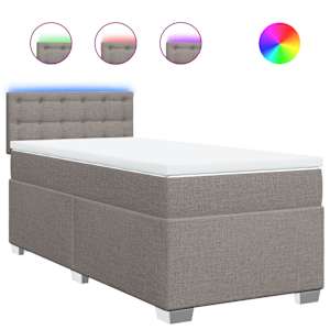 Box spring postel s matrací taupe 90x190 cm textil - obrázek 2