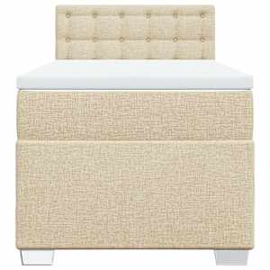 Box spring postel s matrací krémová 90x190 cm textil - obrázek 6
