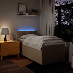 Box spring postel s matrací krémová 90x200 cm textil - obrázek 5