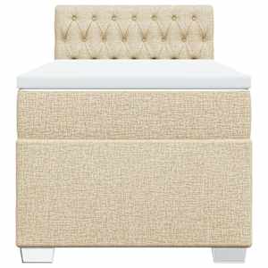 Box spring postel s matrací krémová 90x200 cm textil - obrázek 6