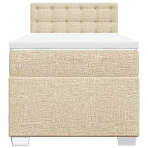 Box spring postel s matrací krémová 90x200 cm textil - obrázek 6