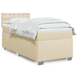 Box spring postel s matrací krémová 90x200 cm textil - obrázek 1