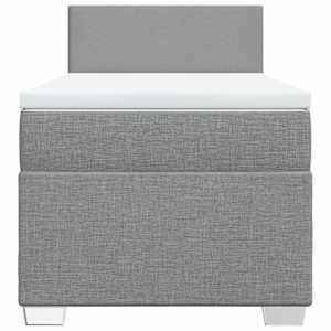 Box spring postel s matrací světle šedý 100 x 200 cm textil - obrázek 6