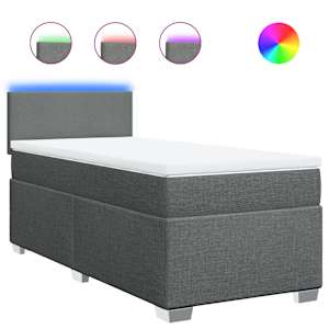 Box spring postel s matrací tmavě šedá 100 x 200 cm textil - obrázek 2