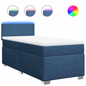 Box spring postel s matrací modrá 100 x 200 cm textil - obrázek 2