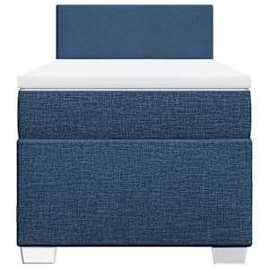 Box spring postel s matrací modrá 100 x 200 cm textil - obrázek 6