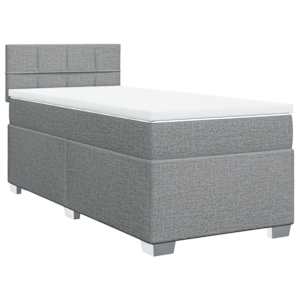 Box spring postel s matrací světle šedý 100 x 200 cm textil - obrázek 3