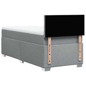 Box spring postel s matrací světle šedý 100 x 200 cm textil - obrázek 12