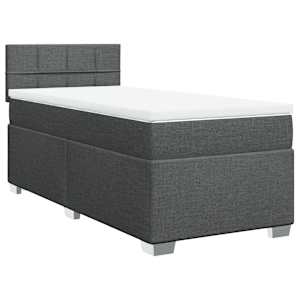 Box spring postel s matrací tmavě šedá 100 x 200 cm textil - obrázek 3