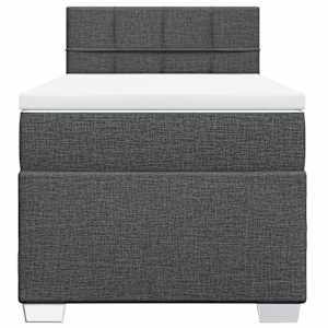 Box spring postel s matrací tmavě šedá 100 x 200 cm textil - obrázek 6