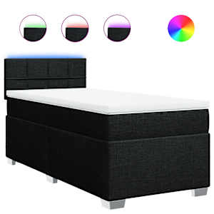 Box spring postel s matrací černá 100 x 200 cm textil - obrázek 2