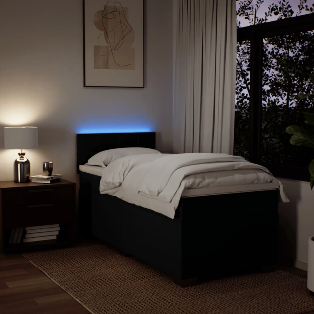 vidaXL Boxspring met matras stof zwart 100x200 cm, foto 4