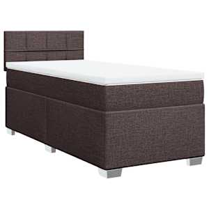 Box spring postel s matrací tmavě hnědá 100 x 200 cm textil - obrázek 3
