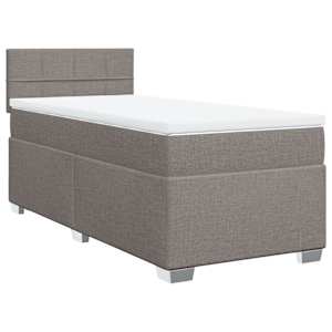 Box spring postel s matrací taupe 100 x 200 cm textil - obrázek 3