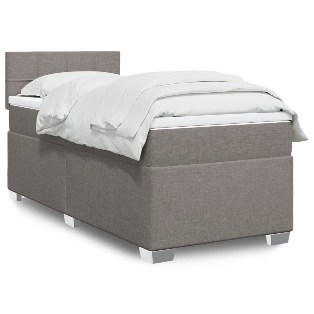 Boxspringbett mit Matratze Taupe 100×200 cm Stoff