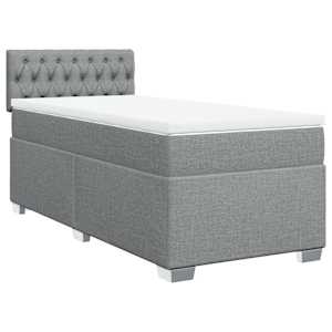 Box spring postel s matrací světle šedý 100 x 200 cm textil - obrázek 3