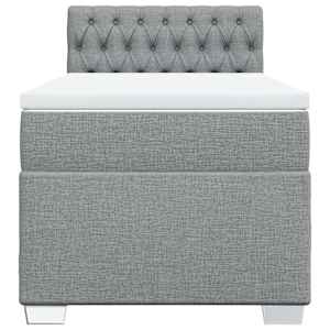 Box spring postel s matrací světle šedý 100 x 200 cm textil - obrázek 6