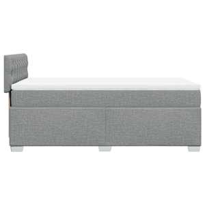 Box spring postel s matrací světle šedý 100 x 200 cm textil - obrázek 11