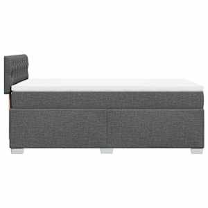 Box spring postel s matrací tmavě šedá 100 x 200 cm textil - obrázek 11