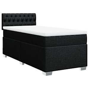Box spring postel s matrací černá 100 x 200 cm textil - obrázek 3