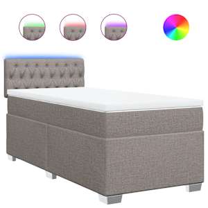 Box spring postel s matrací taupe 100 x 200 cm textil - obrázek 2