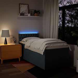 Box spring postel s matrací modrá 100 x 200 cm textil - obrázek 5