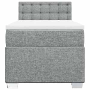 Box spring postel s matrací světle šedý 100 x 200 cm textil - obrázek 6